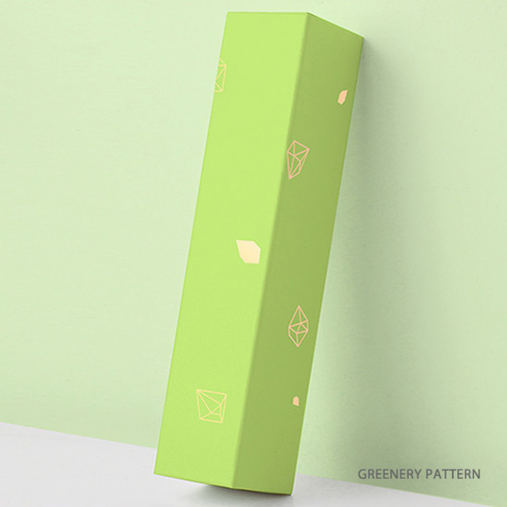 Greenery pattern - Lapis spring edition paper leather pen case box