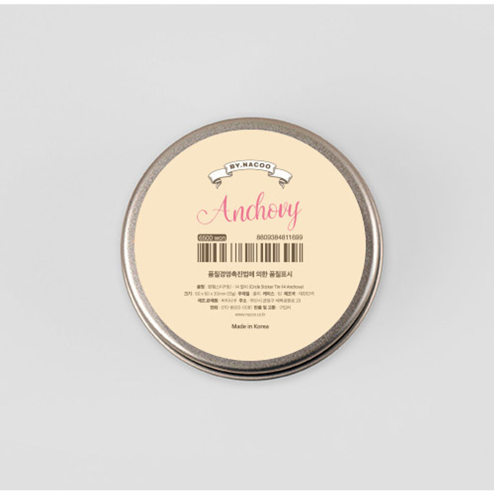 Anchovy circle sticker set with tin case