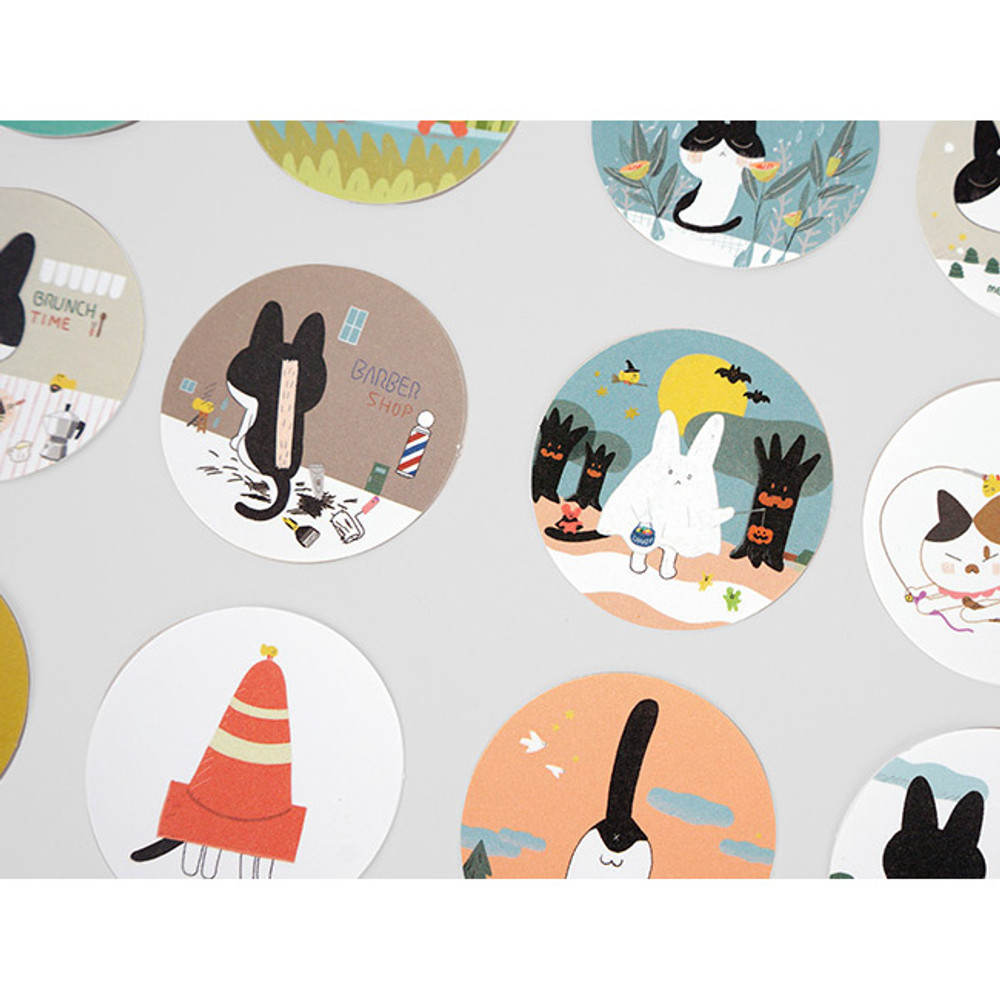 Anchovy circle sticker set with tin case