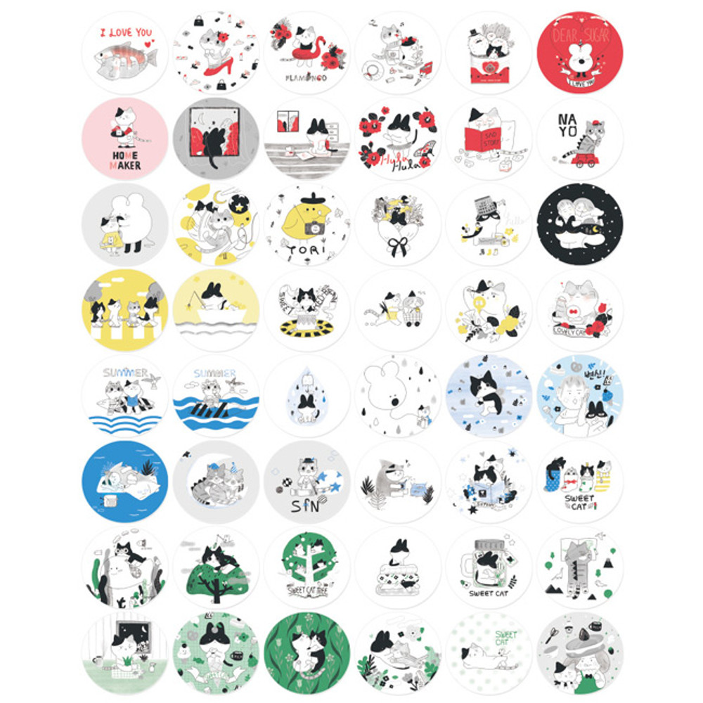 Anchovy circle sticker set with tin case