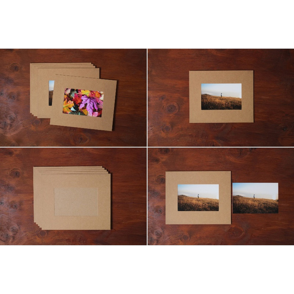 3 set Paper Picture Photo Frame, for 4x6in Photo, Kraft Photo