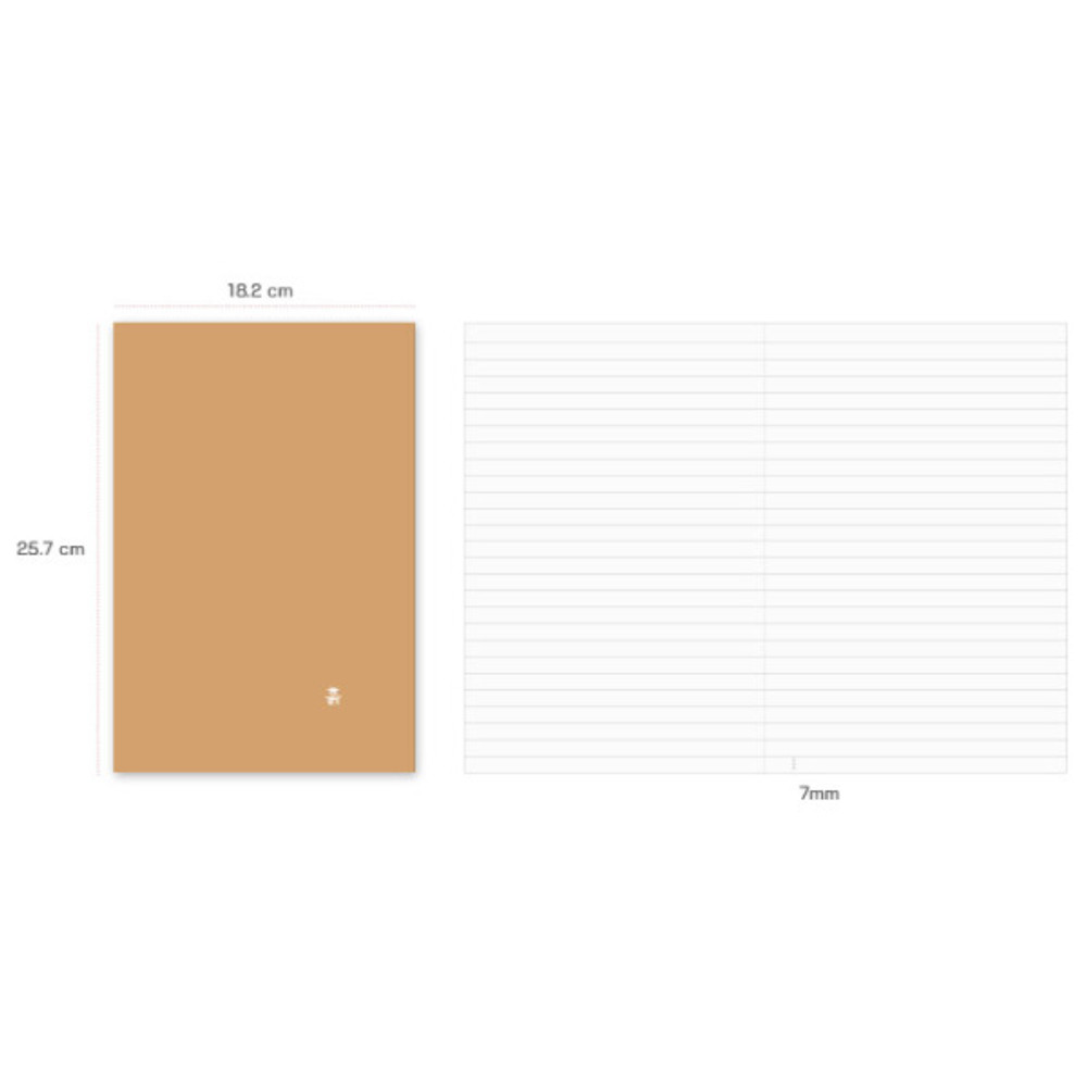 Size of Earth sewn bound B5 lined notebook