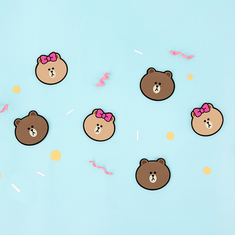 Line friends RFID blocking passport case with leather sticker