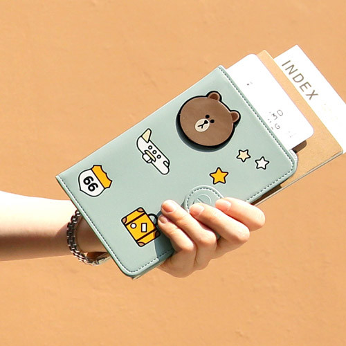 Monopoly Line friends RFID blocking passport case with sticker