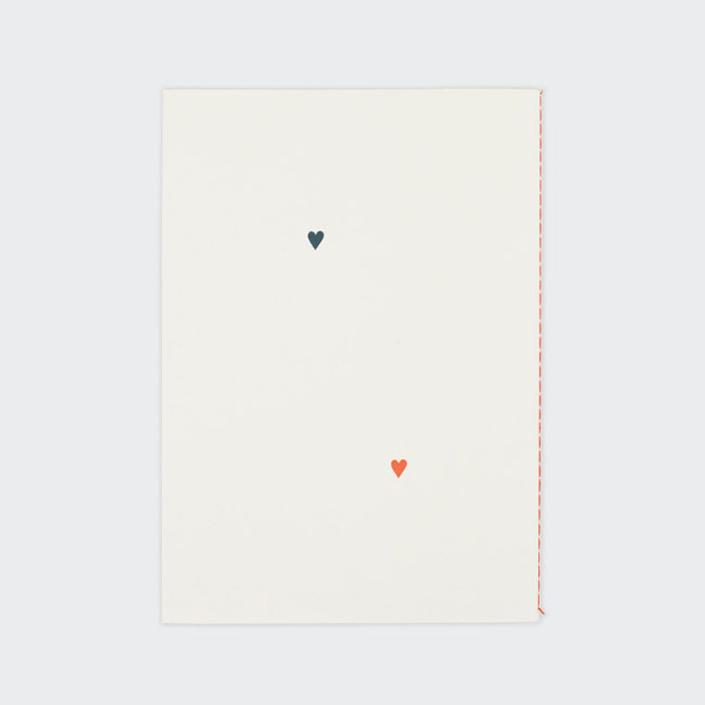 Heart pattern sewn bound A5 lined notebook 