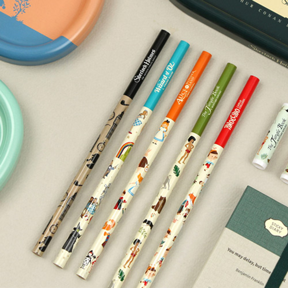 World literature black pencil - B - Set of 5