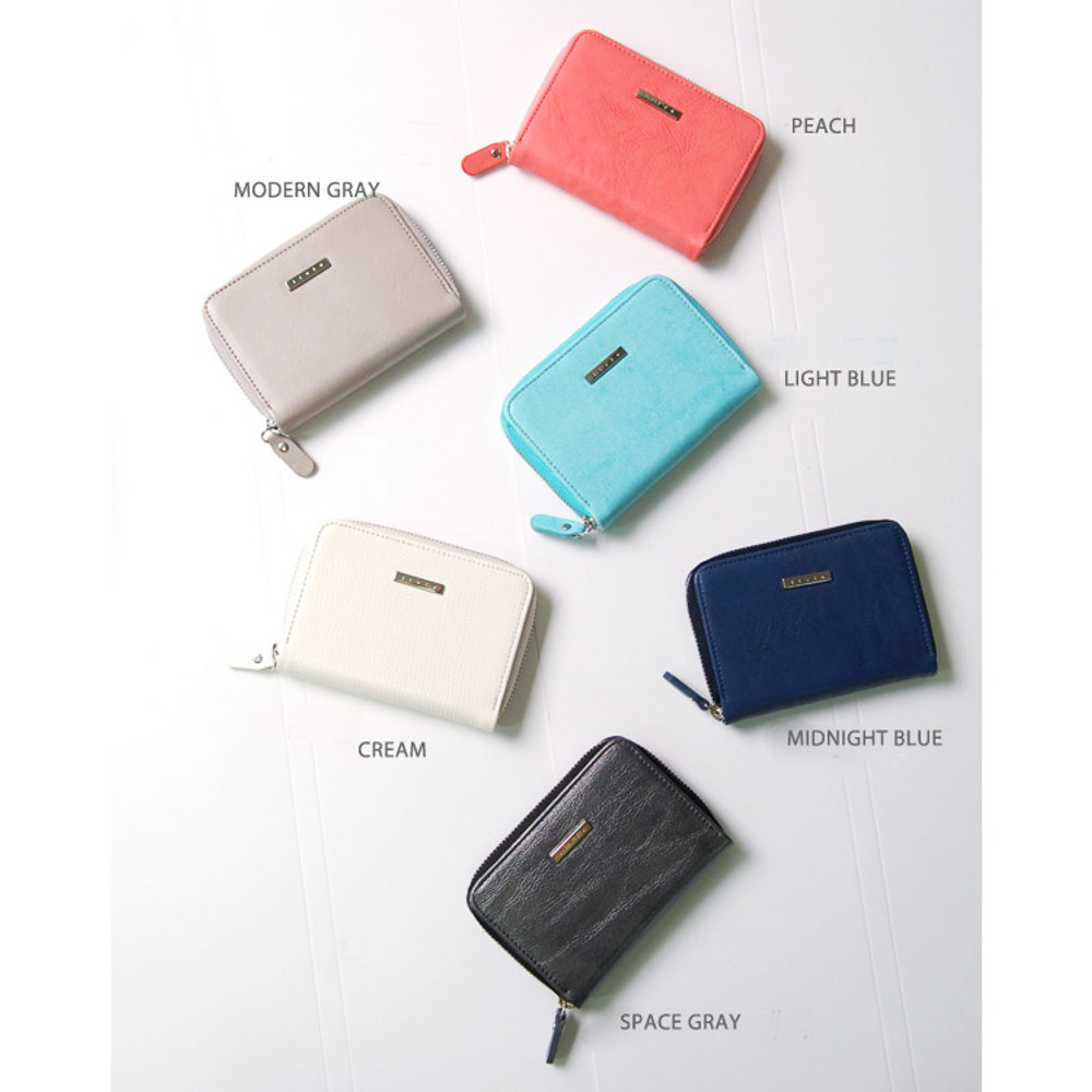 Colors of Simple zippered accordion card wallet