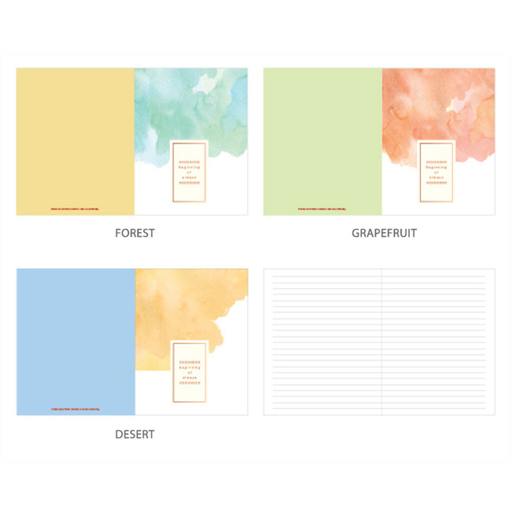 Watercolor lined notebook