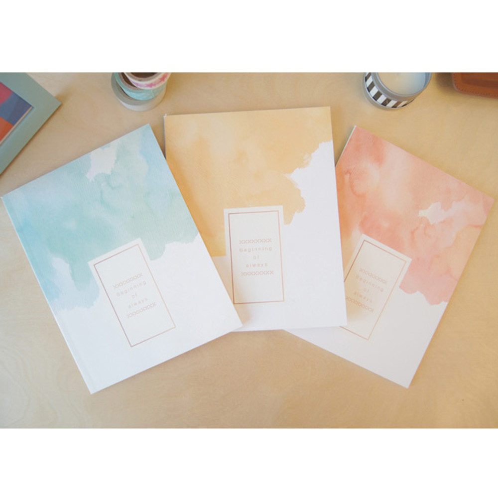 Watercolor lined notebook