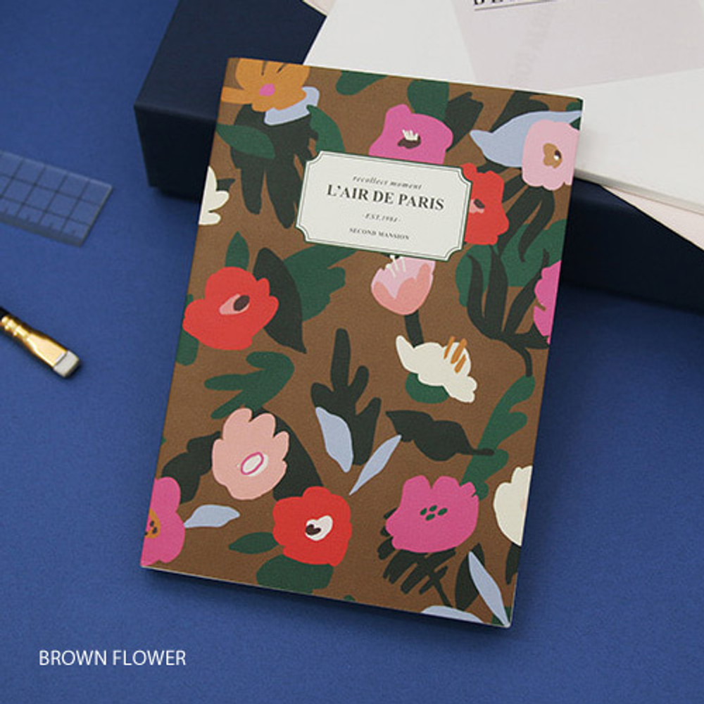 Brown flower - Mellow pattern undated weekly diary