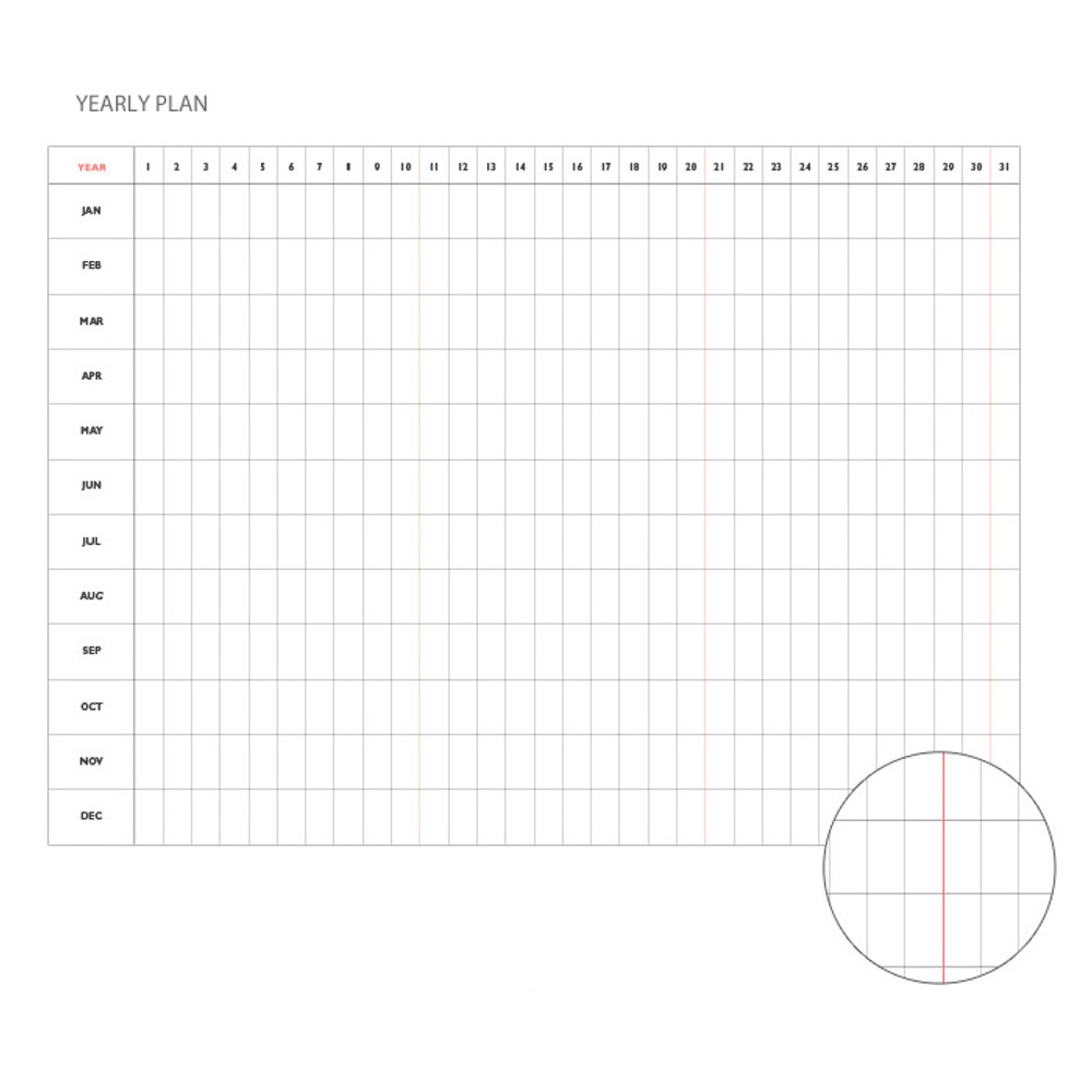 Yearly plan - Even odds undated weekly diary scheduler