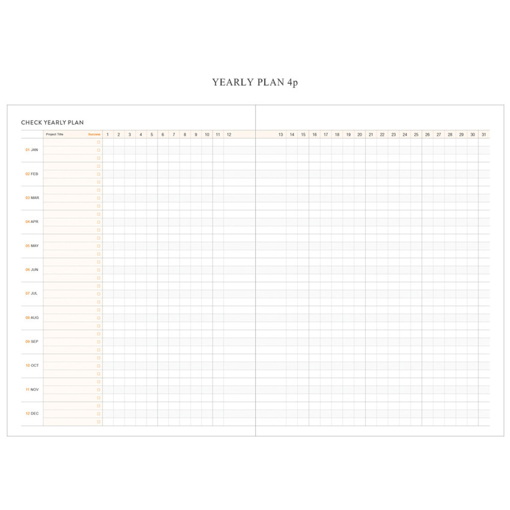 Yearly plan - Prism spiral undated weekly scheduler