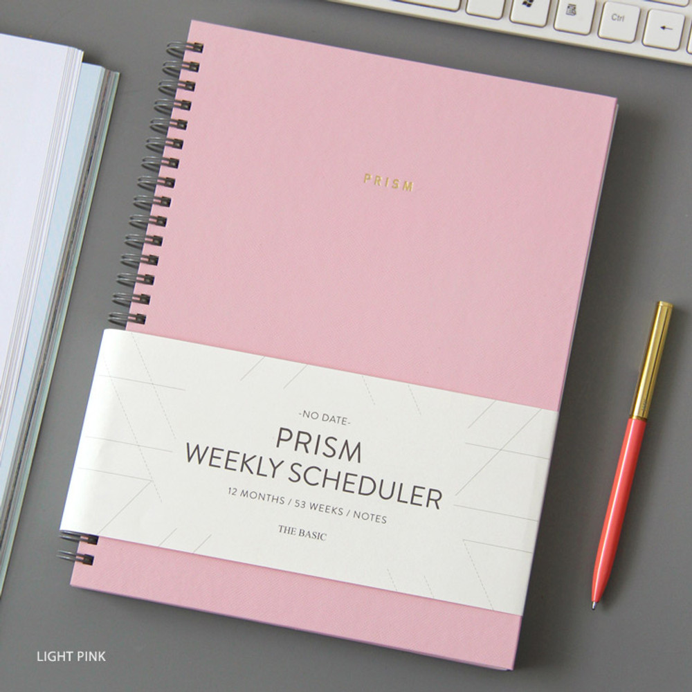 Light pink - Prism spiral undated weekly scheduler