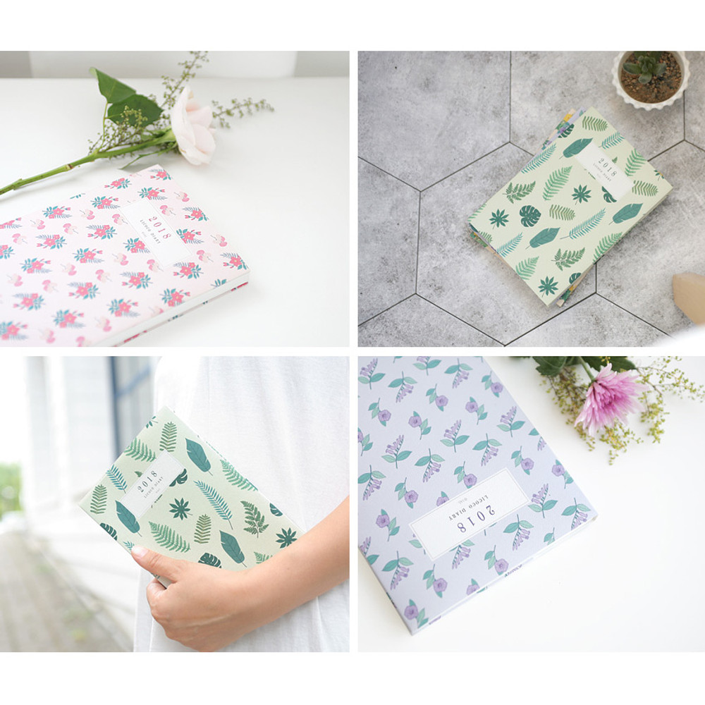  2018 Licoco flower pattern small dated weekly diary