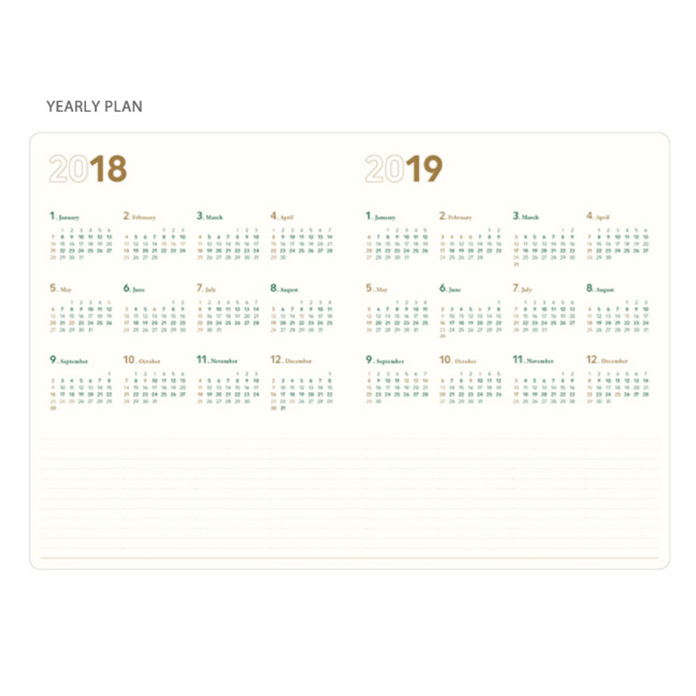 Yearly plan - 2018 Notable memory A4 dated weekly planner