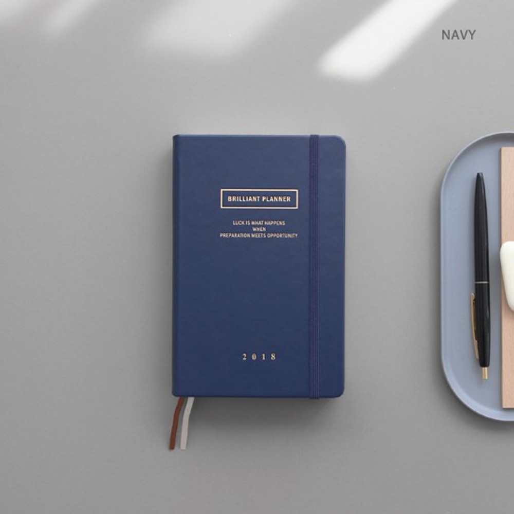 Navy - 2018 Brilliant simple dated daily planner