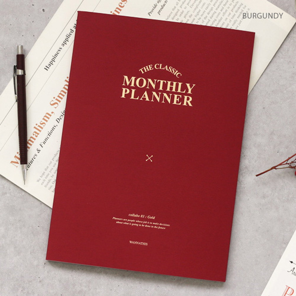 Burgundy - 2018 The classic large dated monthly planner