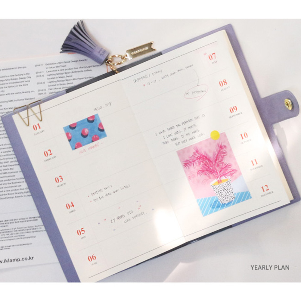 Yearly plan - 2018 Votre speciale medium dated monthly diary with tassel