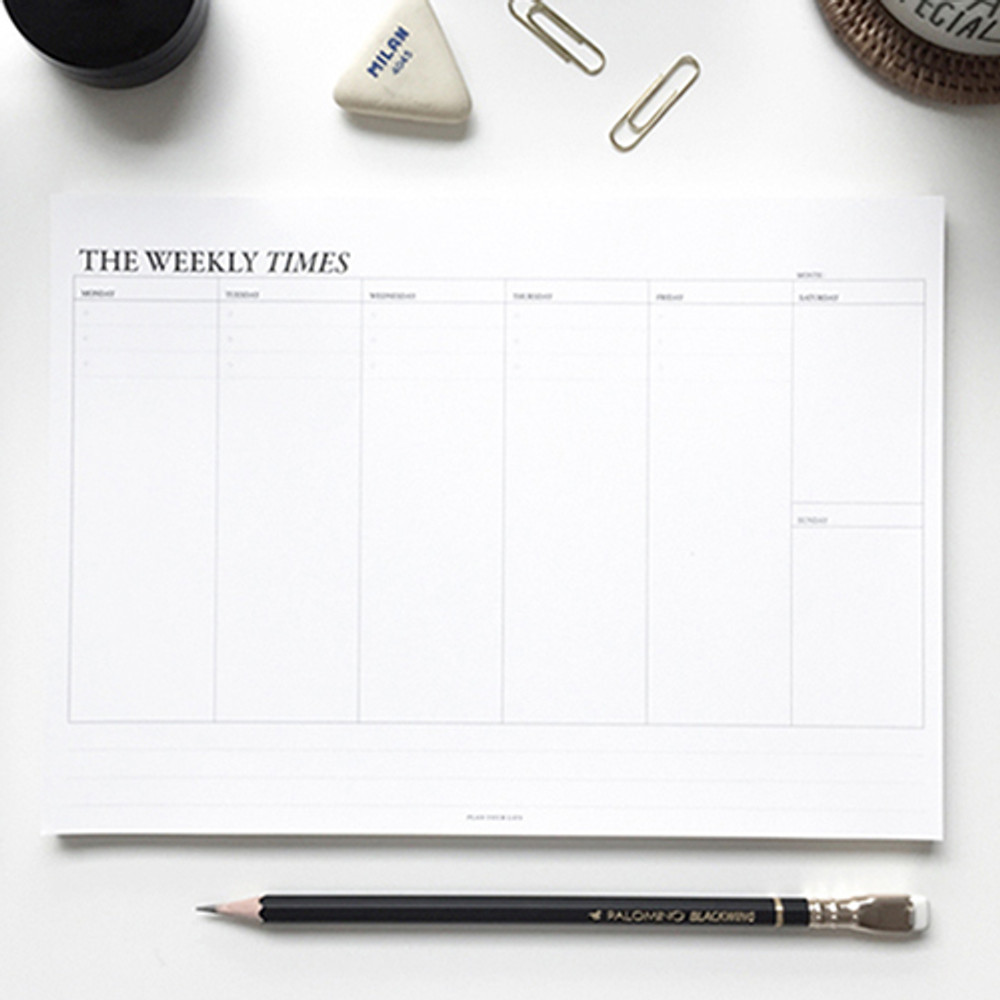 The Weekly times desk planner notepad