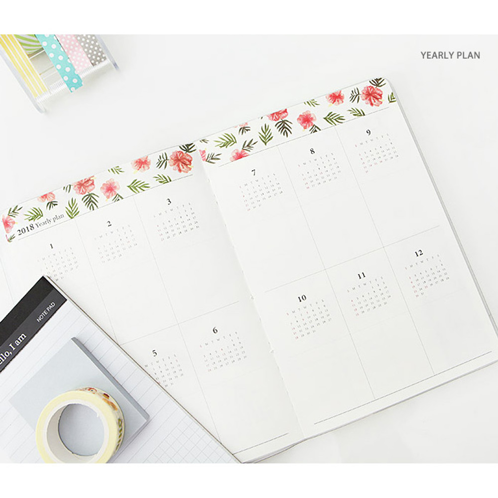 Yearly plan - 2018 Rim pattern dated monthly planner