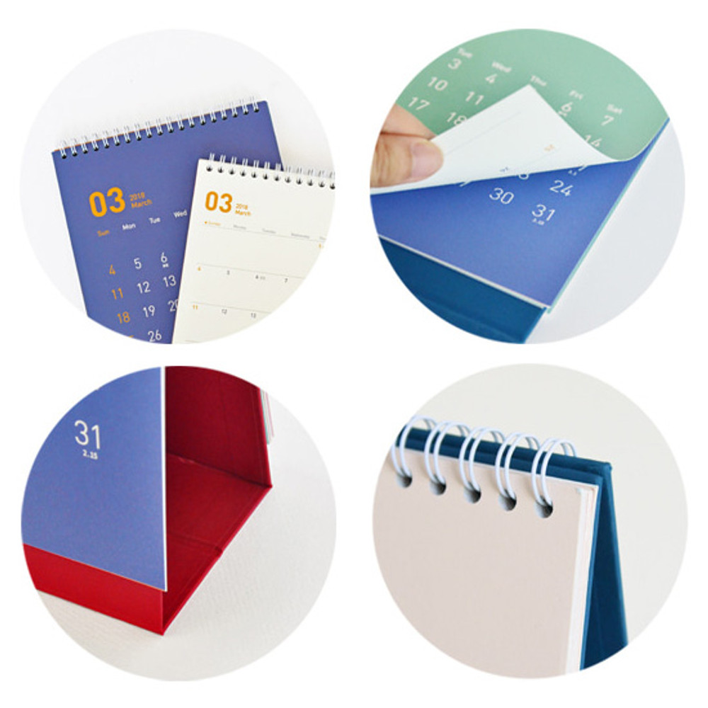 Jam studio 2018 Welcome colorful spiral bound desk calendar