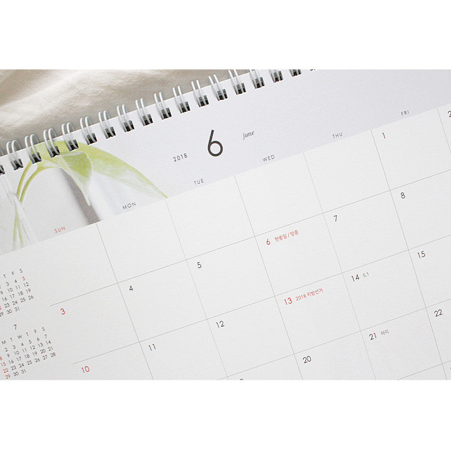 Dash and Dot 2018 Slow life spiral bound desk calendar