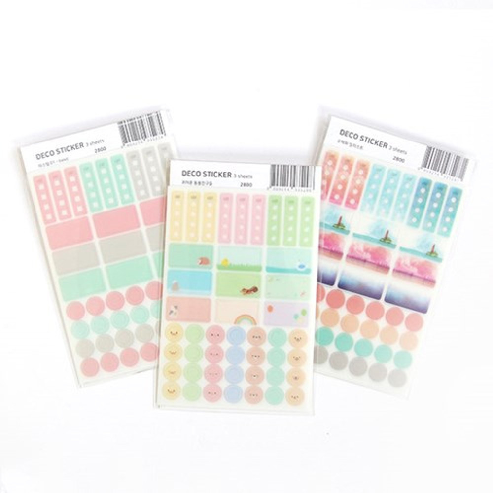 Package - Colorful deco transparent clear sticker set 