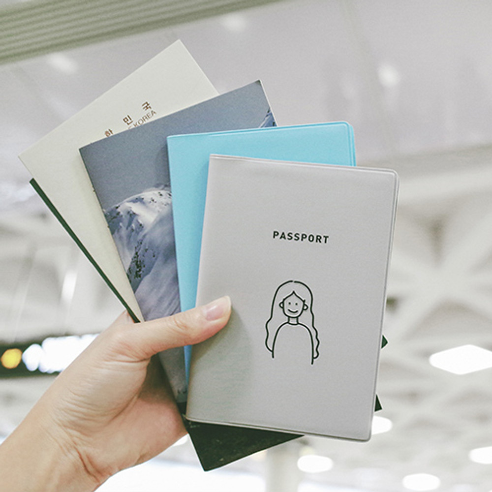 gyou Memory the moment simple passport case with sticker