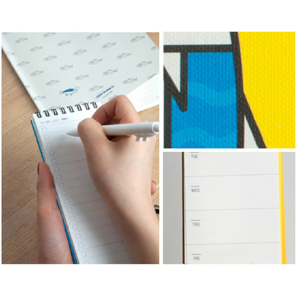 DESIGN IVY Ggo deung o spiral undated weekly desk scheduler note