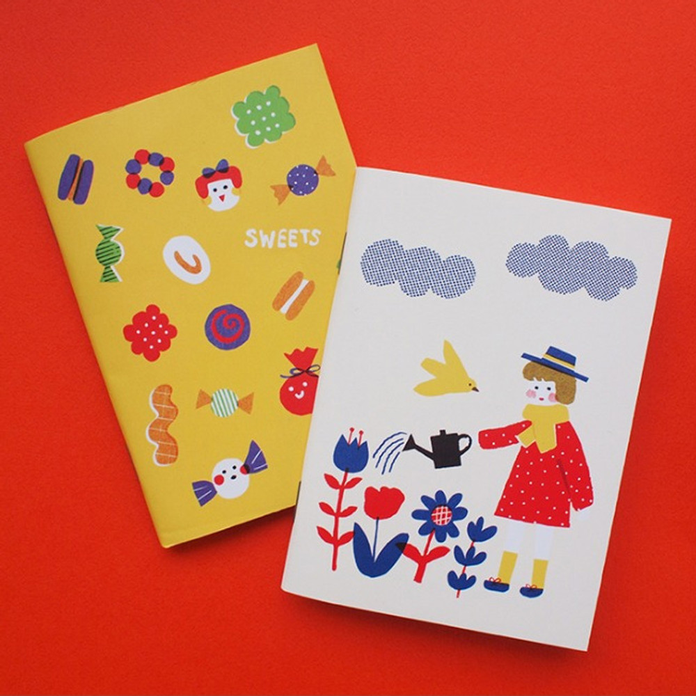 Hello Today Sunshine blanket small plain and lined notebook