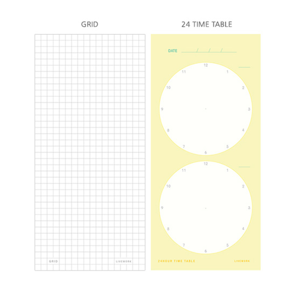 Memory planning notepad - Grid, Time table