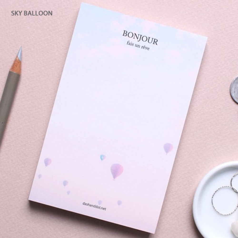 Sky balloon - Dash and Dot Bonjour memo writing notepad 100 sheets