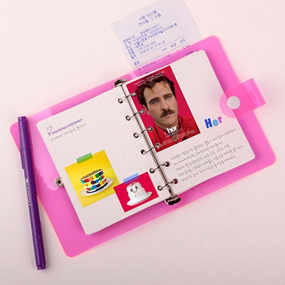 Retro 6-ring small graph grid notebook