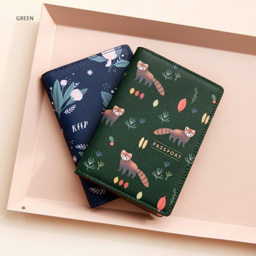 Green - Rim with you pattern passport cover case holder