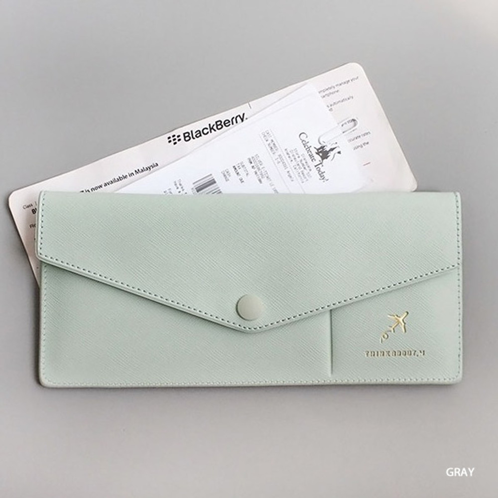 Gray - Think about W soft envelope passport case