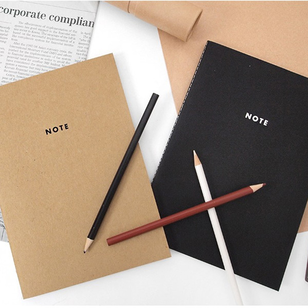 Modern thread bound A5 plain notebook