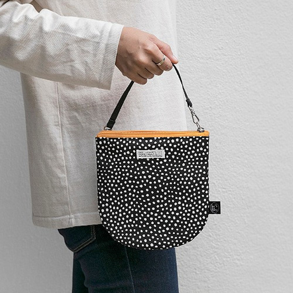 BNTP Semicircle medium zipper pouch with strap