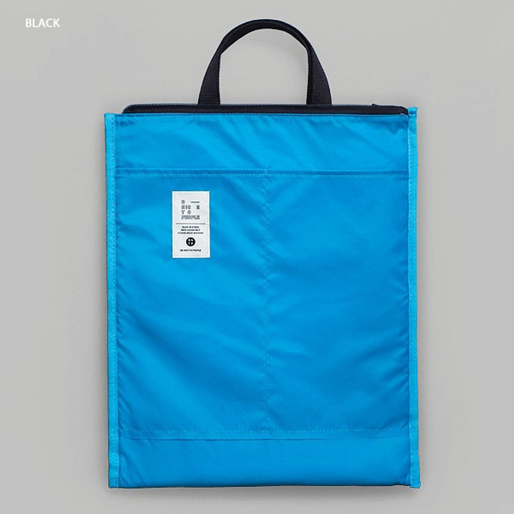 Black - BNTP Coated cotton large document tote bag