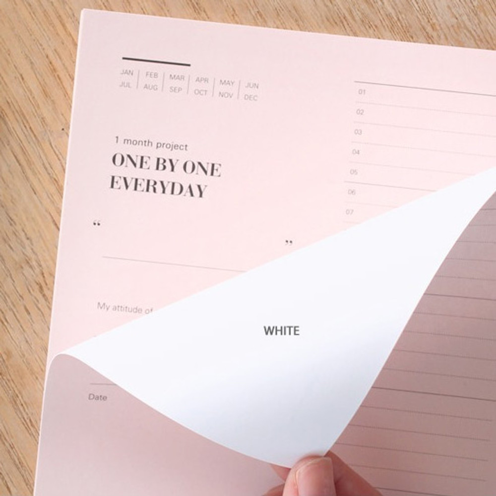 The back of One day one pink 30 days goal planning tracker checklist