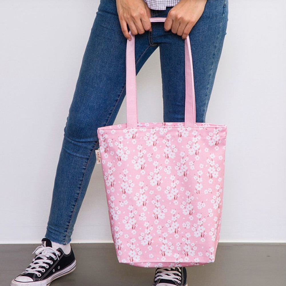 Blossom pink - Pattern canvas shoulder bag