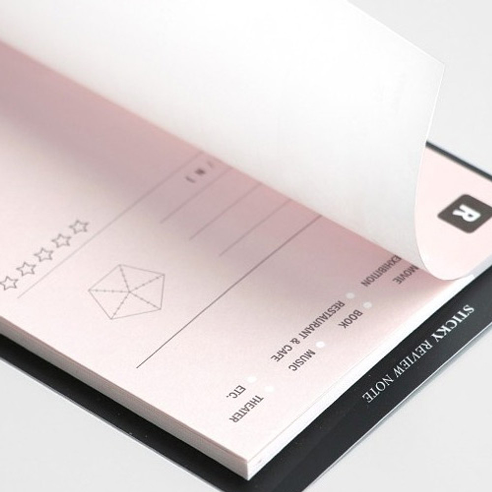 Detail of Review note sticky notepad