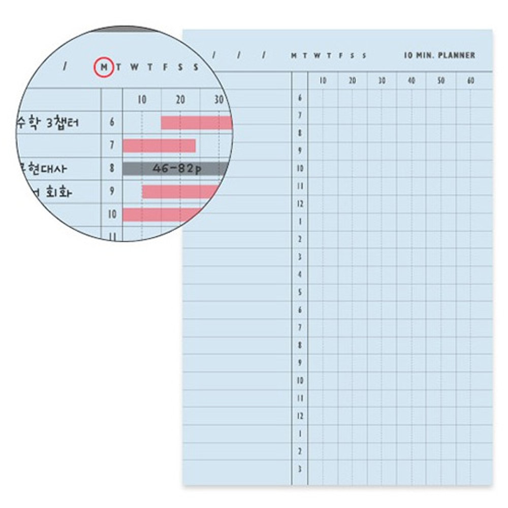 Detail of 10 minutes daily plan memo notepad