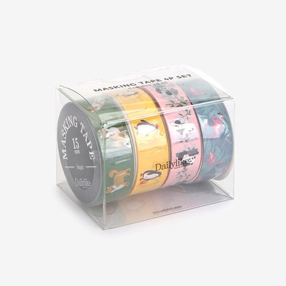 Dailylike Animal 2 deco masking tape set of 4 