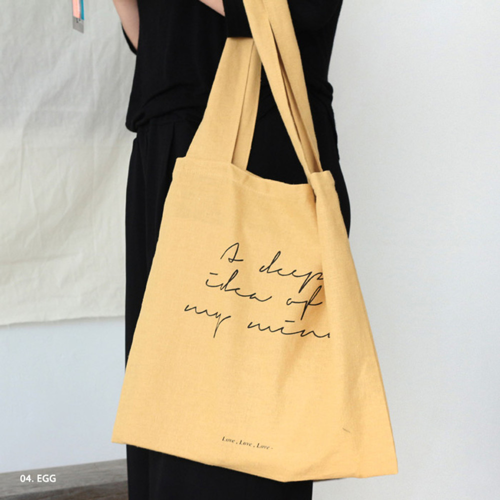 Egg-shaped Canvas Tote Bag In Solid Color, Cute Handbag
