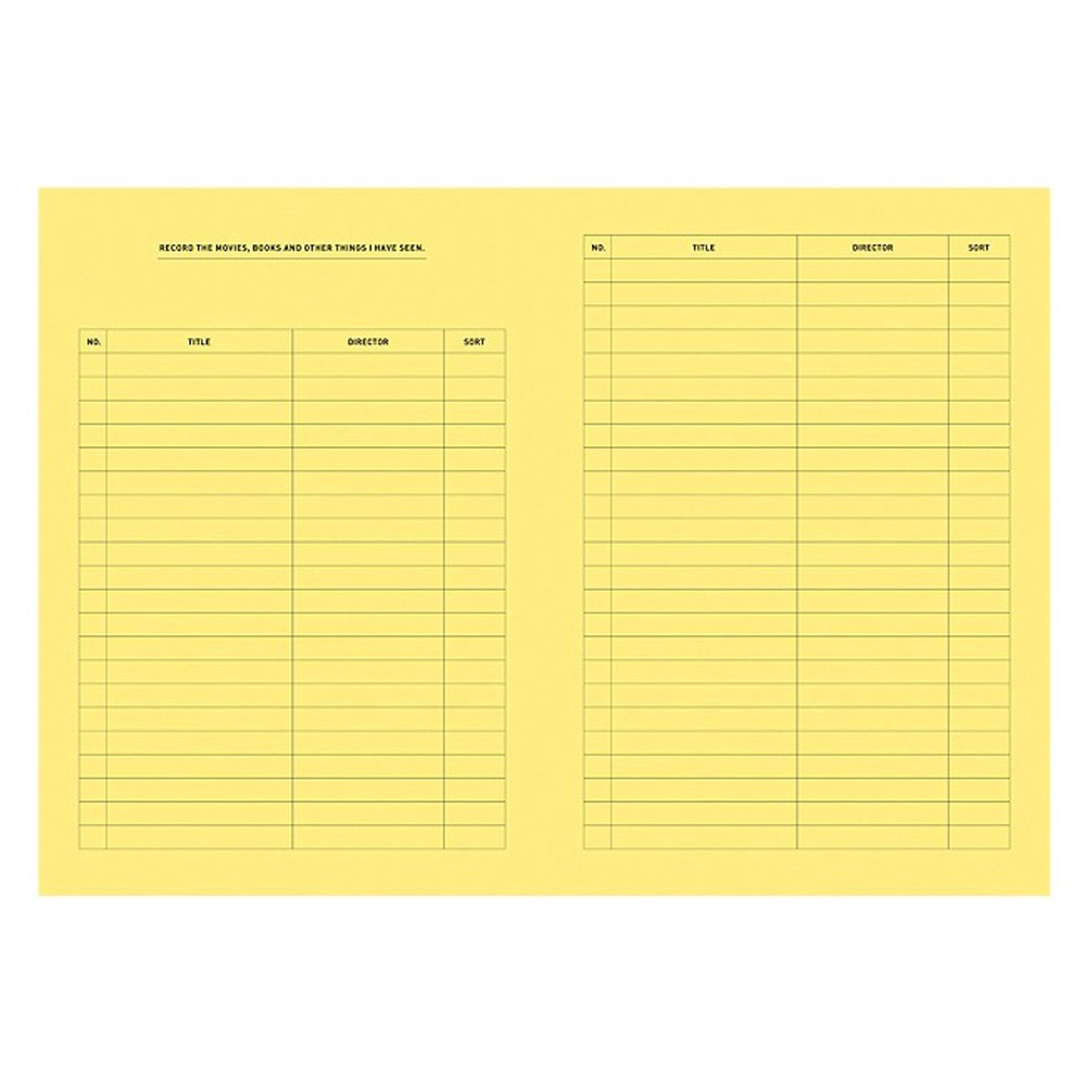 Contents - Movie Book Travel review record notebook