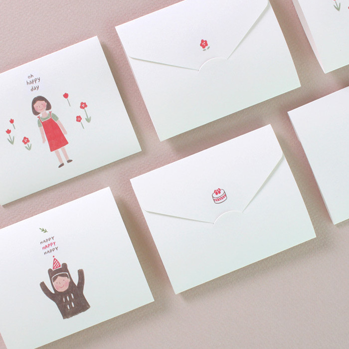 Dash and Dot Happy folded letter card set - fallindesign