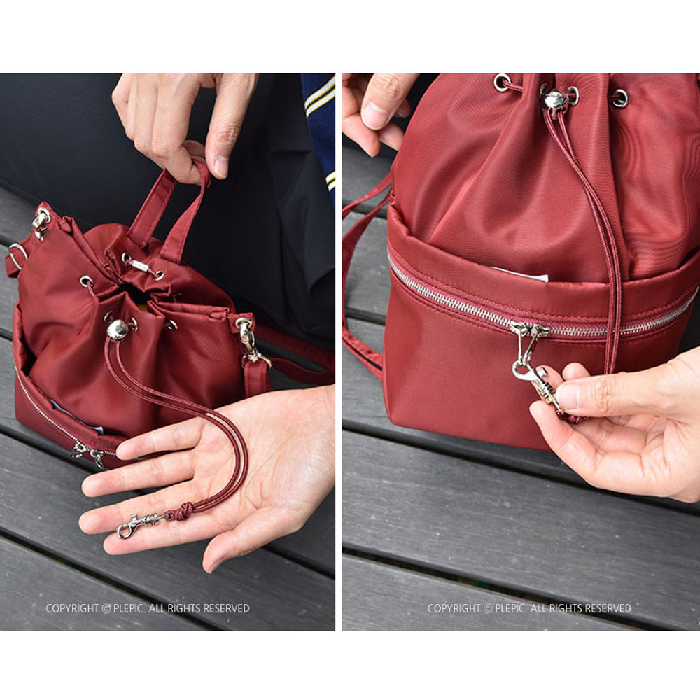 Safety hook - Holiday drawstring crossbody bucket bag