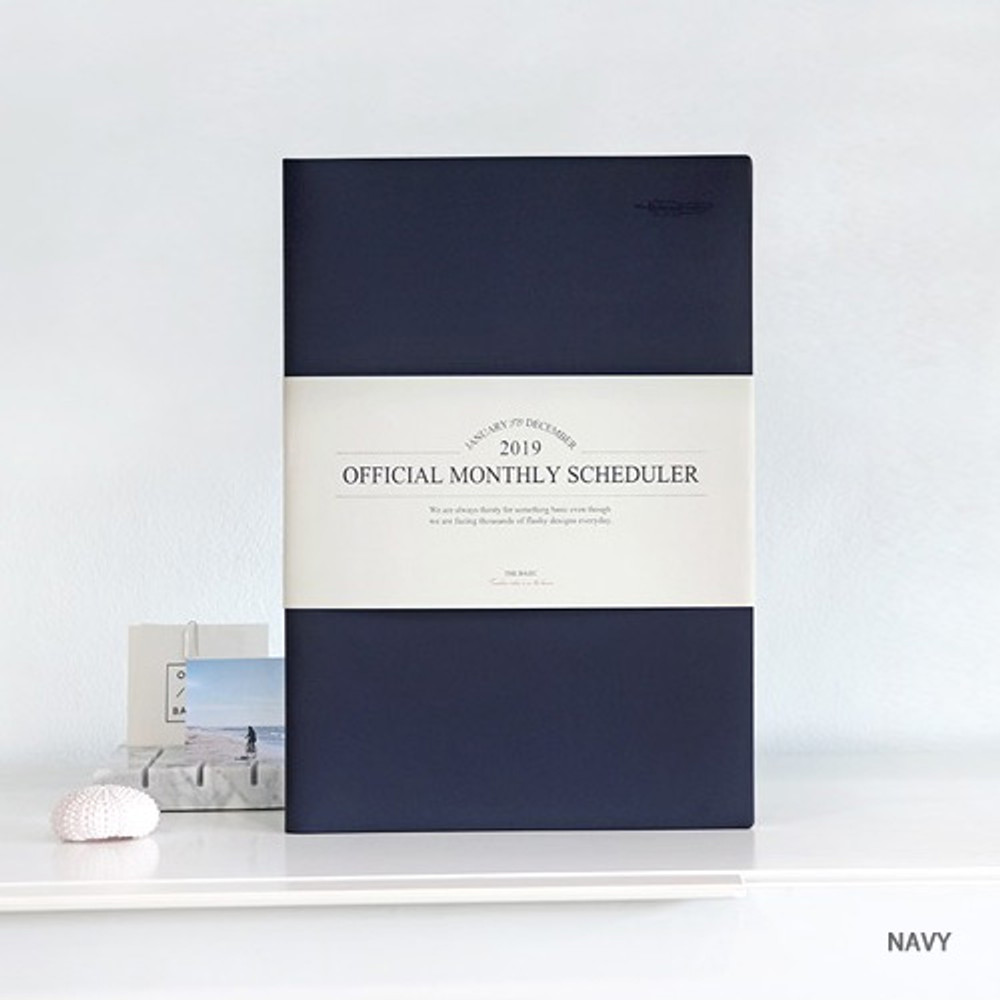 Navy - 2019 The Basic official large dated monthly planner