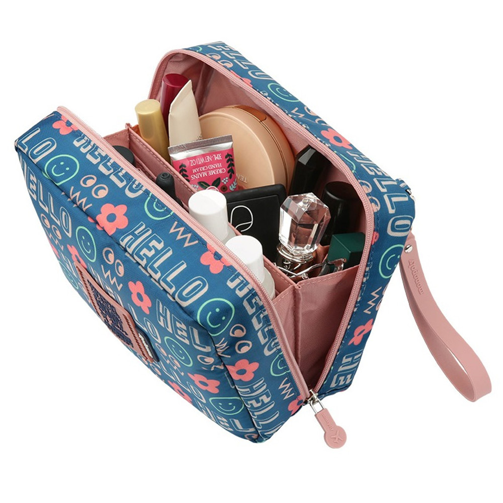 Enjoy journey travel large multi zipper daily pouch