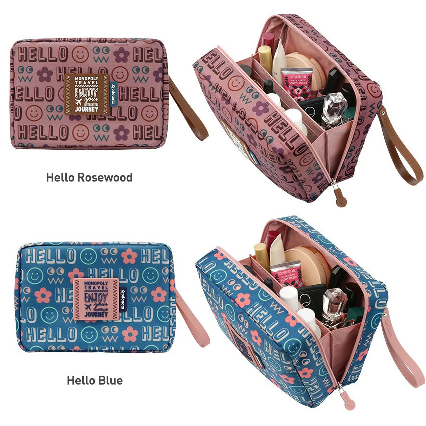 Monopoly Enjoy journey travel large multi zipper daily pouch